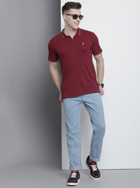 The Indian Garage Co Men Solid Polo Collar T-shirt