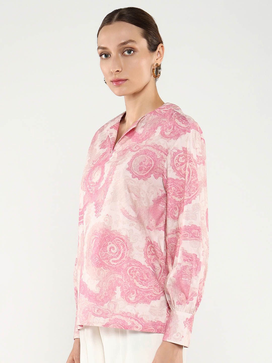 RAREISM Ethnic Printed Round Neck Cotton Top