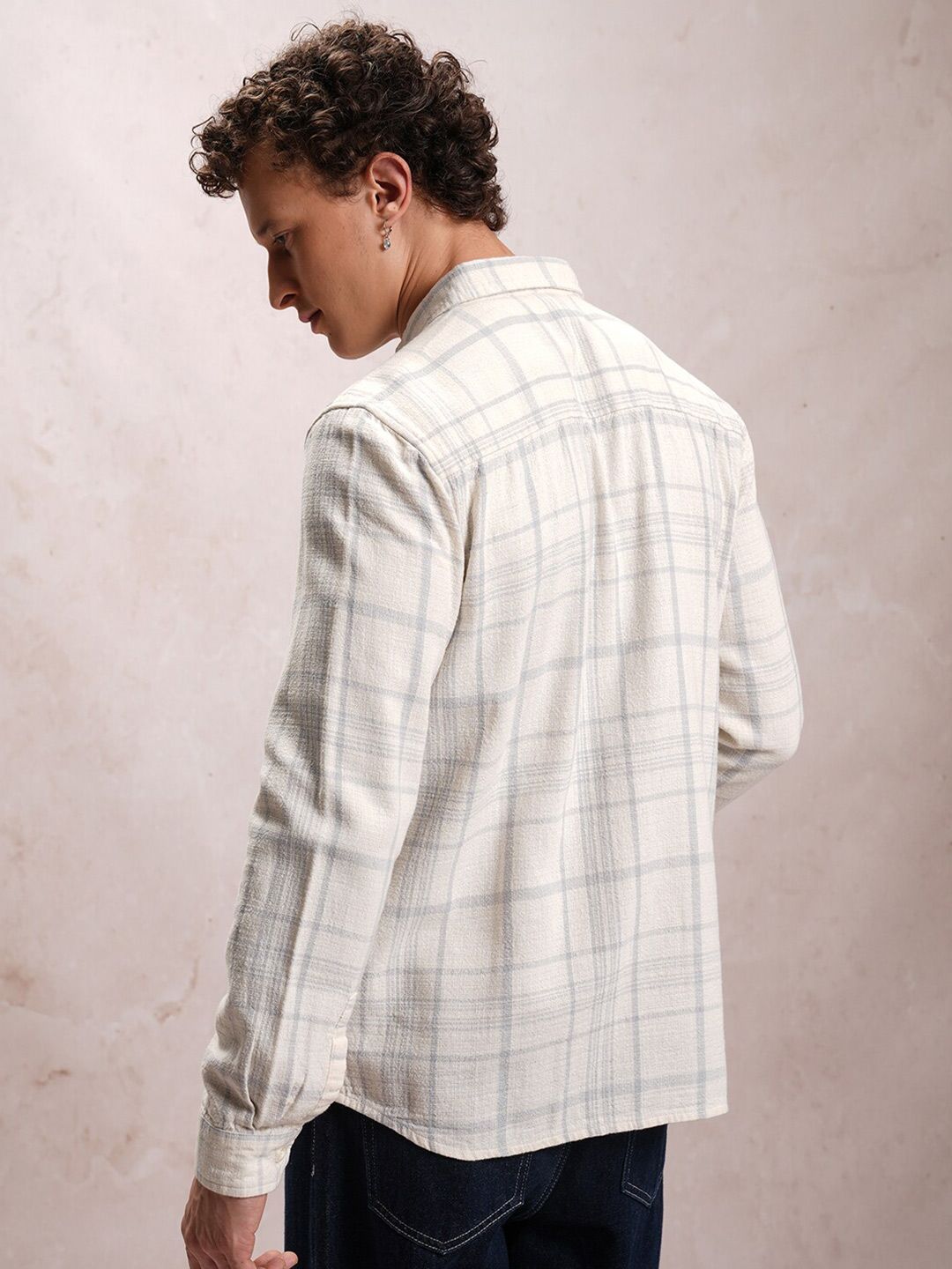 LOCOMOTIVE Premium Tartan Checked Dobby Textured Cotton Shirt