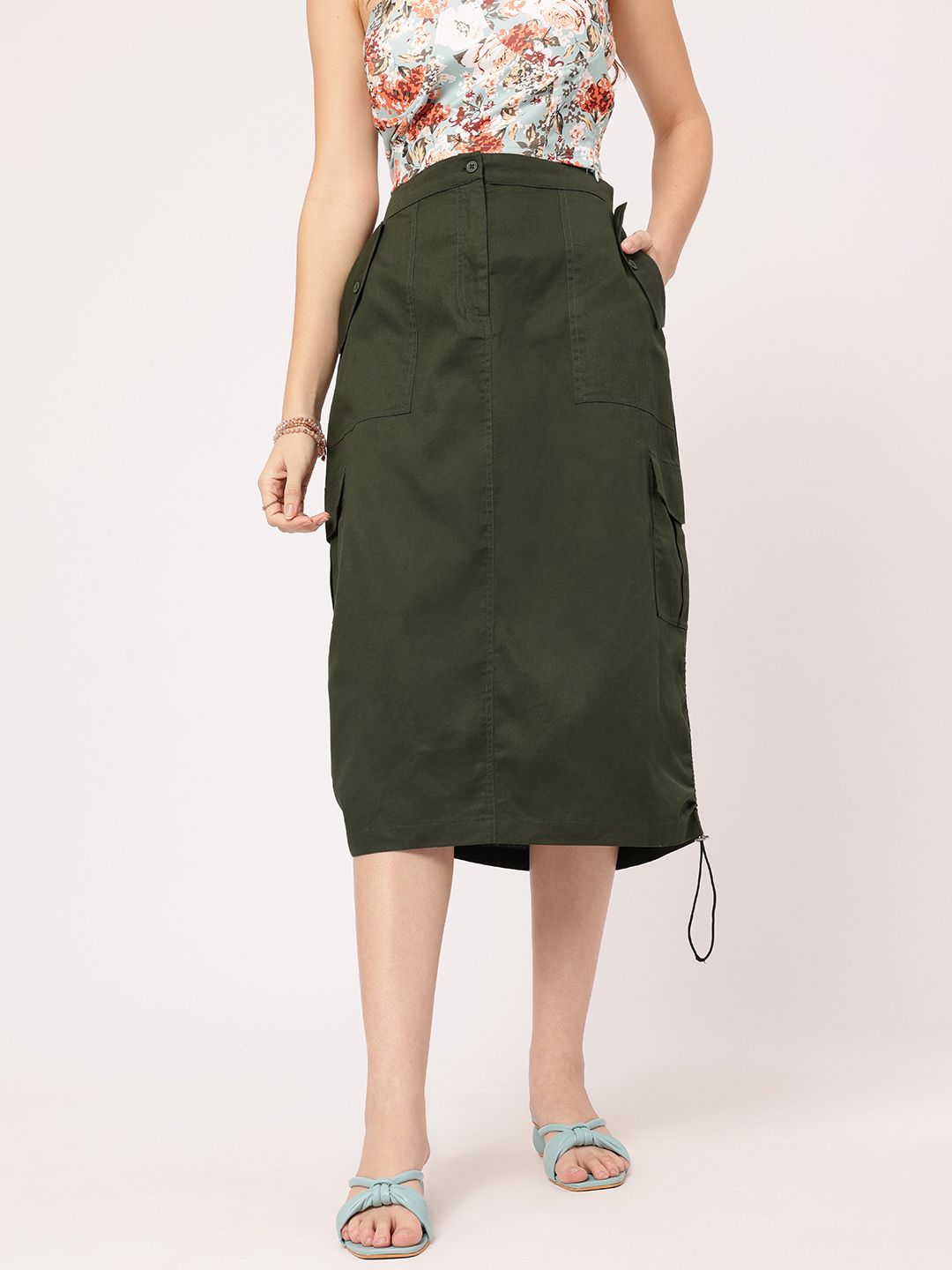 DressBerry Straight Toggle Adjusted Pure Cotton Skirt