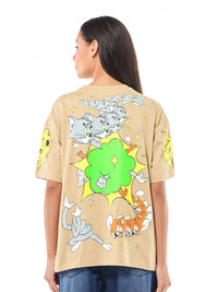 Bewakoof Graphic Printed Round Neck Pure Cotton Oversized T-shirt