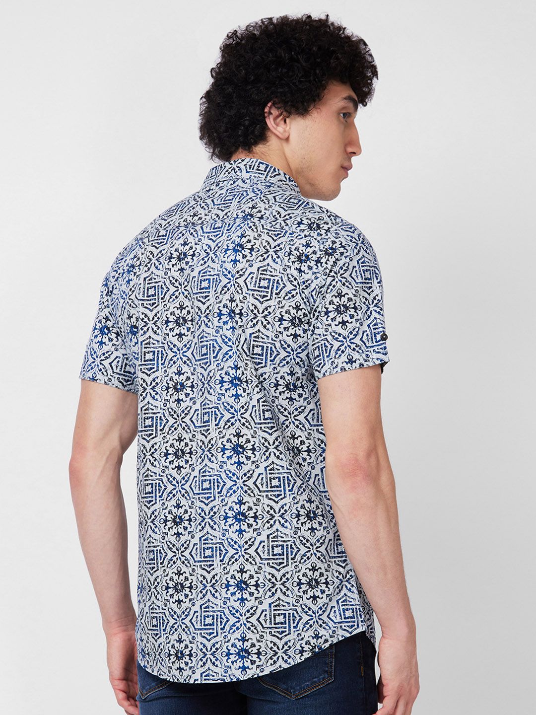 SPYKAR Floral Printed Cotton Casual Shirt
