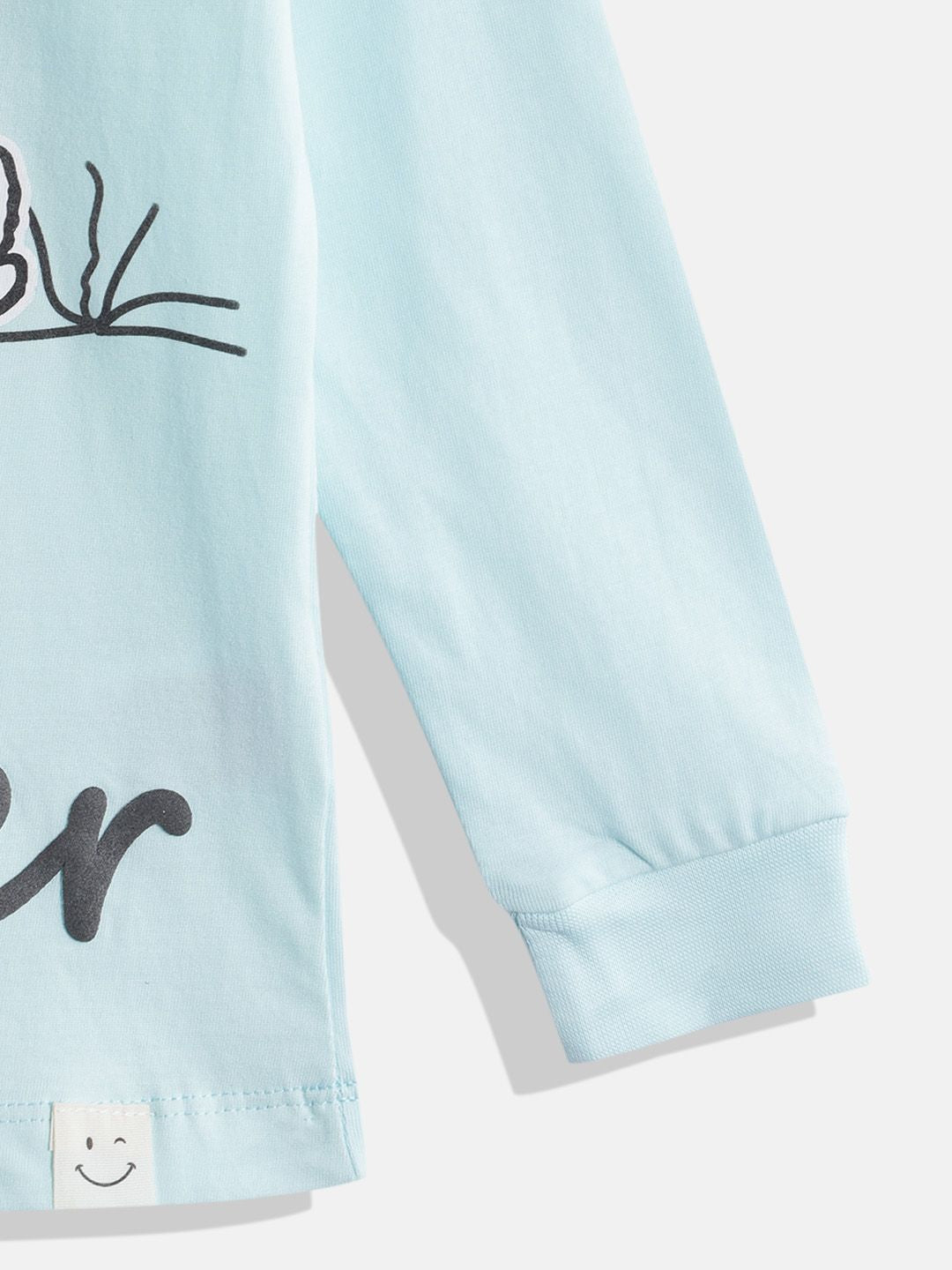 Happy Faces Girls Pure Cotton Peanuts Printed T-shirt with Joggers