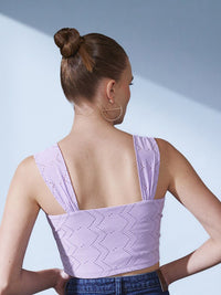 STREET 9 Shoulder Straps Schiffli Fitted Crop Top