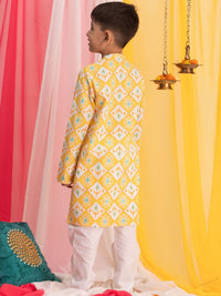 VASTRAMAY Boys Ethnic Motifs Printed Regular Ikat Kurta With Pyjamas