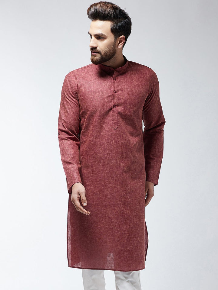 SOJANYA Lelaki Brown Solid Kurta Lurus