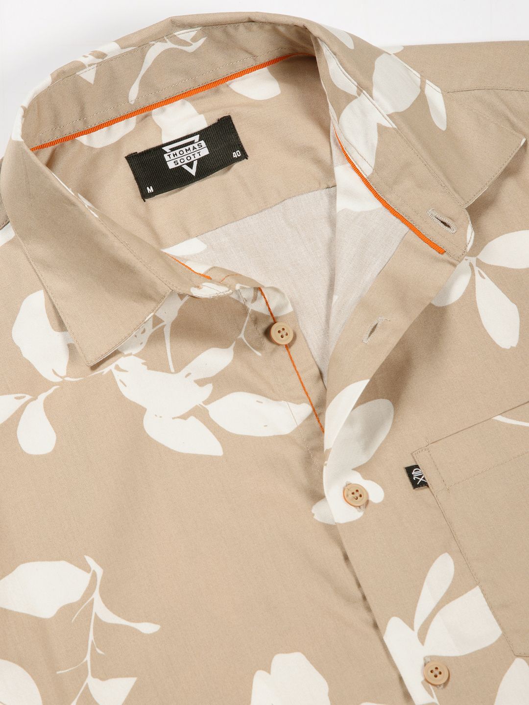 Thomas Scott Premium Slim Fit Floral Printed Full Sleeves Cotton Shirt