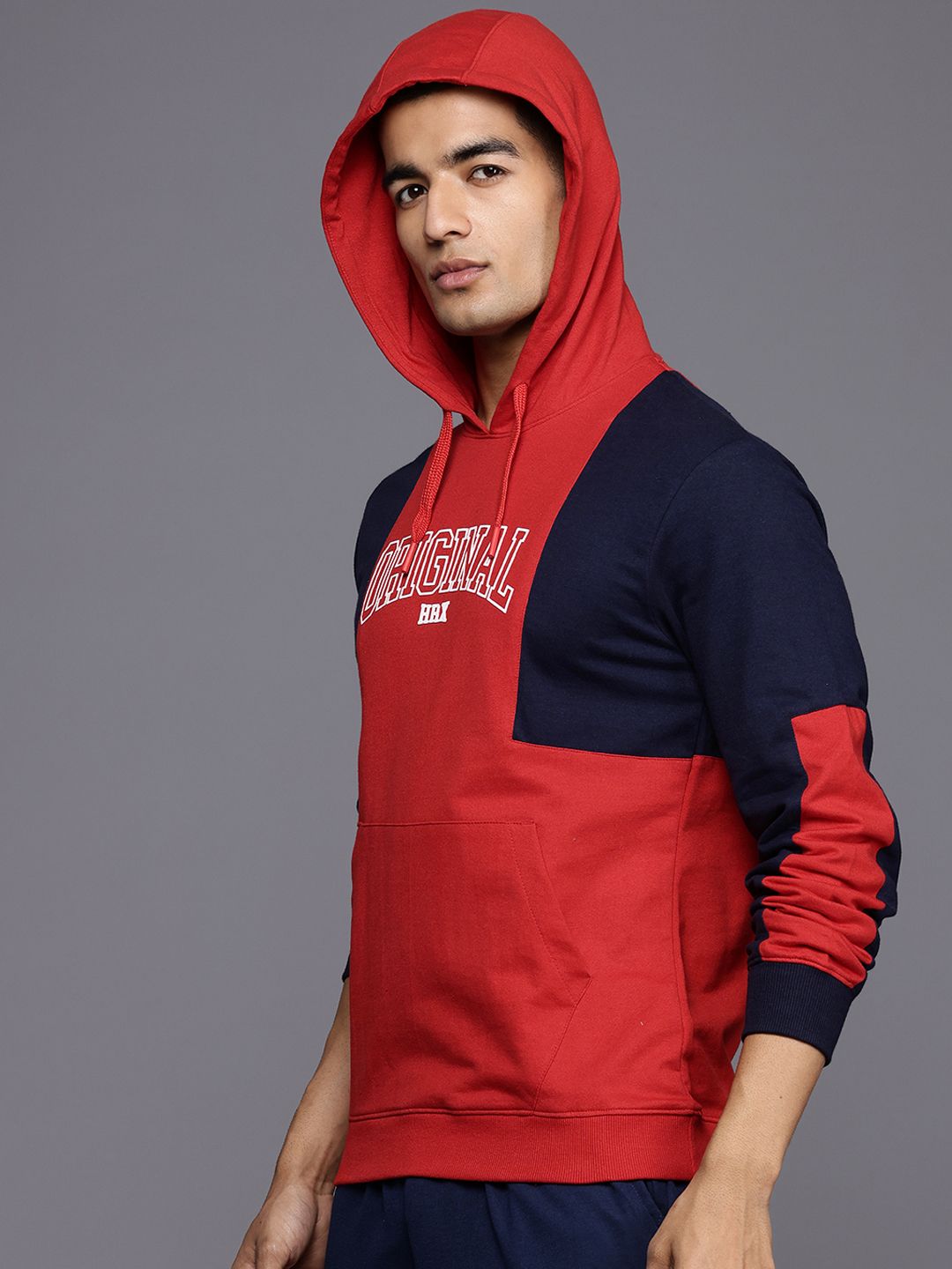 HRX by Hrithik Roshan Colourblocked Hooded Sweatshirt