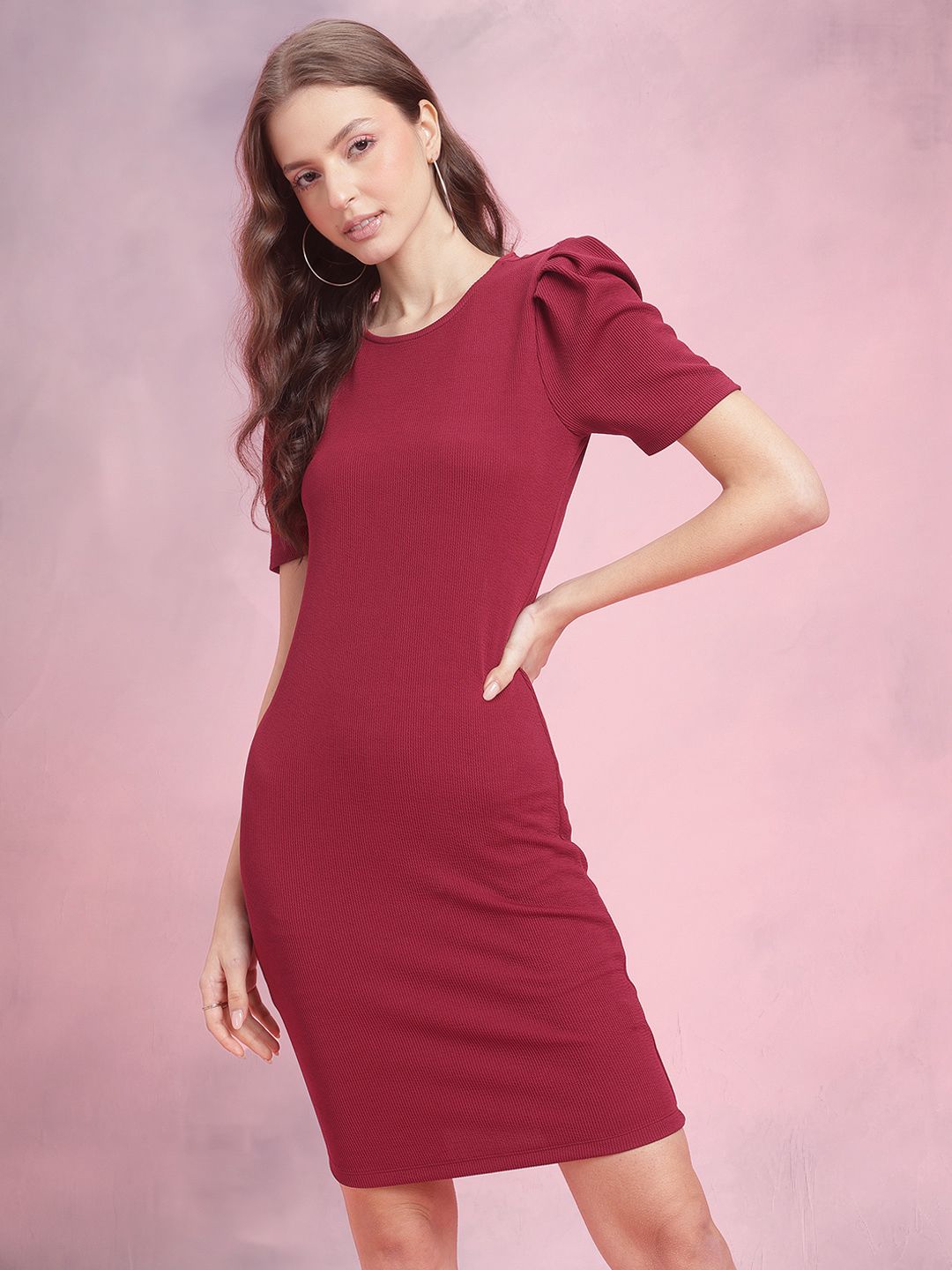 DressBerry Puff Sleeve Bodycon Dress