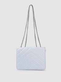 Lino Perros Women Blue Quilted Structured Shoulder Bag