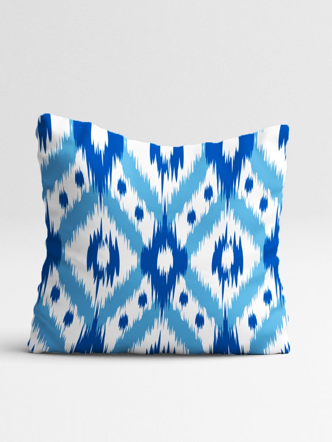 STITCHNEST Pack Of 5 Blue & White Geometric Printed Square Cushion Cover