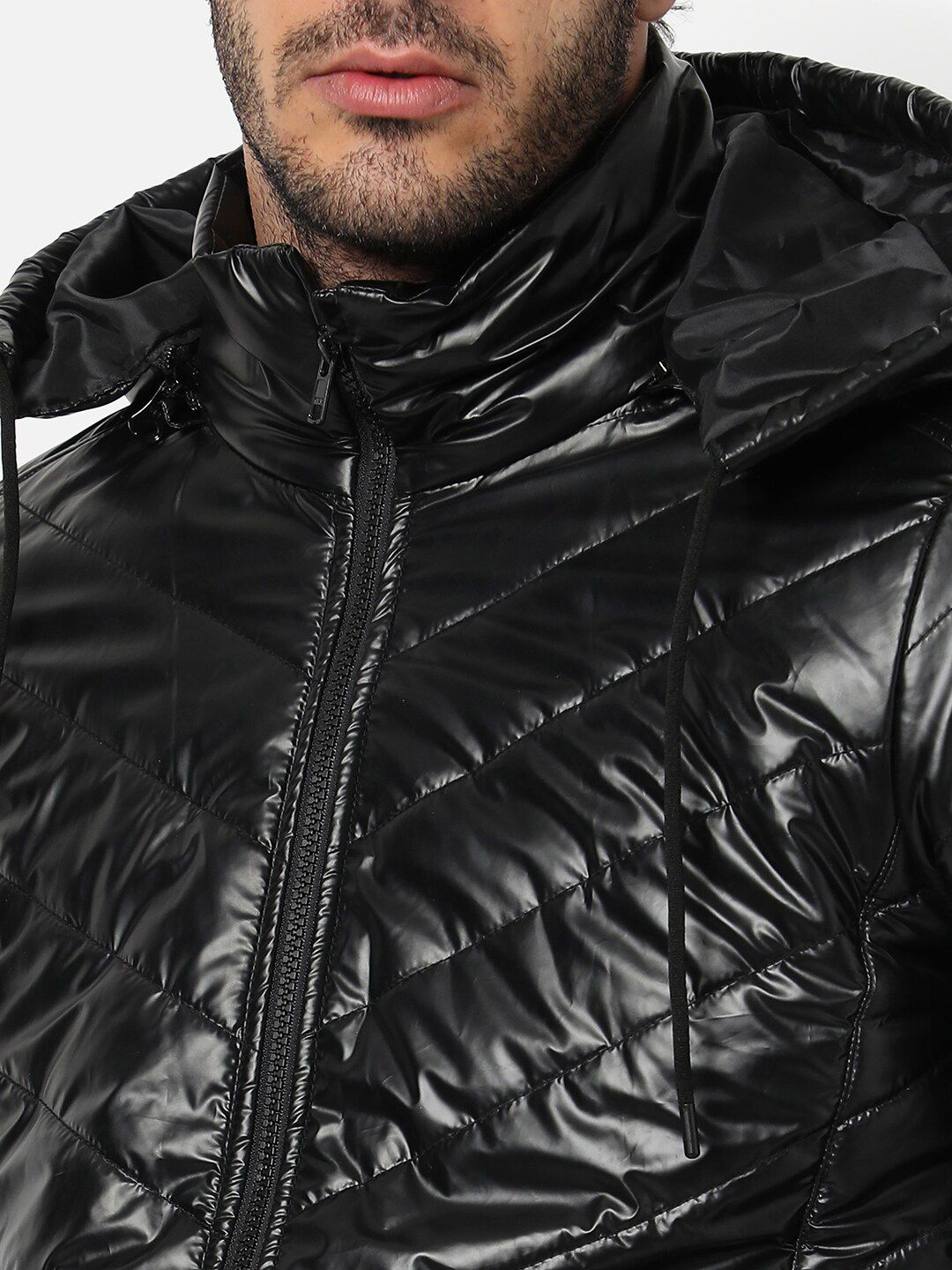 Campus Sutra Men Black Windcheater Outdoor Bomber Jacket