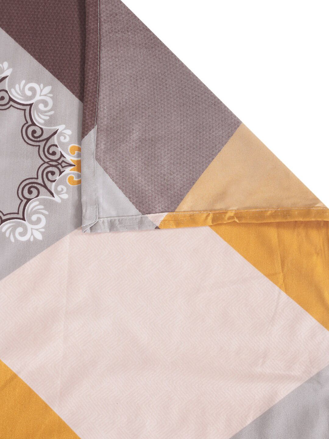 KLOTTHE Berbilang Warna Kapas Geometrik 300 TC Cadar King Halus dengan 2 Sarung Bantal-98 x 89 inci