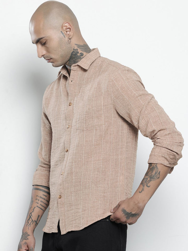 The Indian Garage Co Slim Fit Striped Casual Shirt