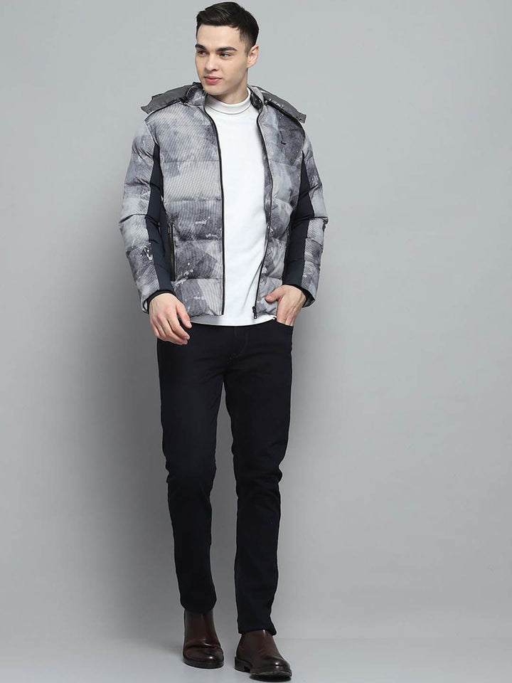 Monte Carlo Men Hooded Colourblocked Casual Lightweight Puffer Jacket