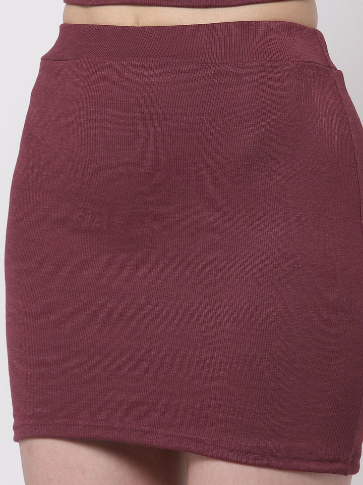 KLOTTHE Women Maroon Solid Co-Ords