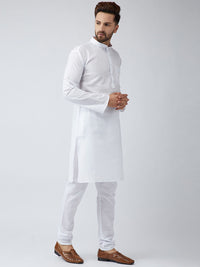 SOJANYA Men White Solid Straight Kurta
