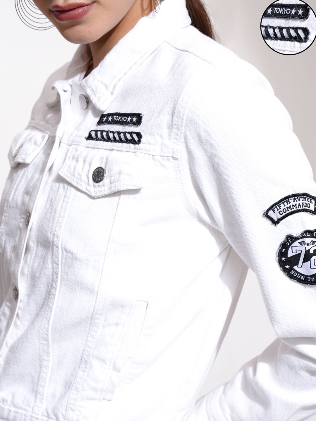 Tokyo Talkies Women White Solid Jacket