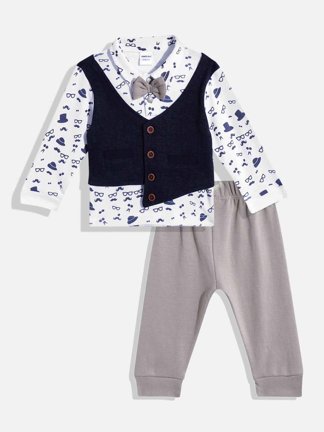 Moms Love Infant Boys Pure Cotton T-shirt With Joggers