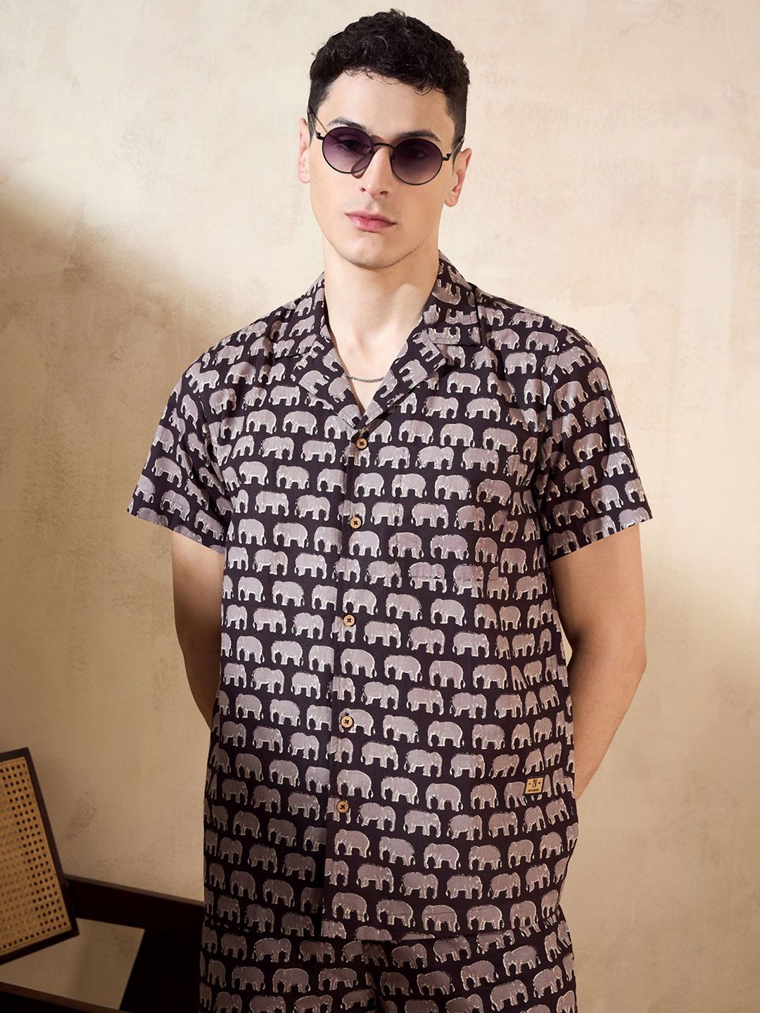 DENNISON Traditional Block Printed Shirt & Shorts Co Ords