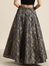 Shae by SASSAFRAS Women Deep Navy Blue Floral Skirt