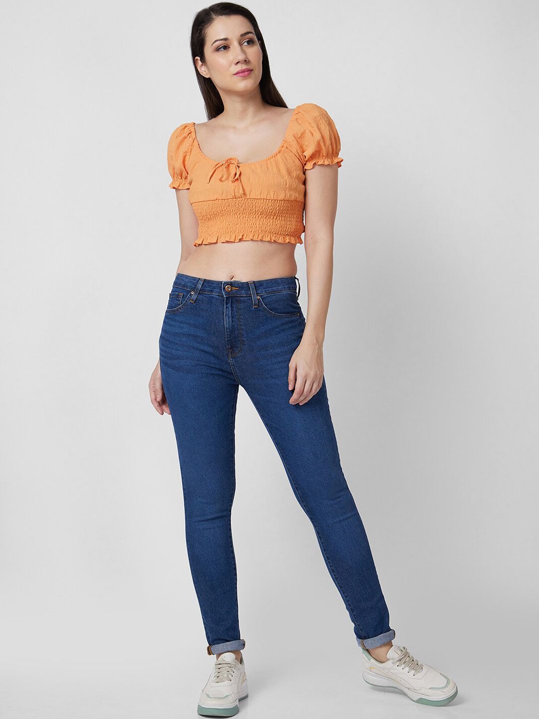 SPYKAR Women Skinny Fit High-Rise Light Fade Jeans