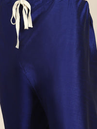 SOJANYA Men Blue Ethnic Motifs Embroidered Kurta with Churidar