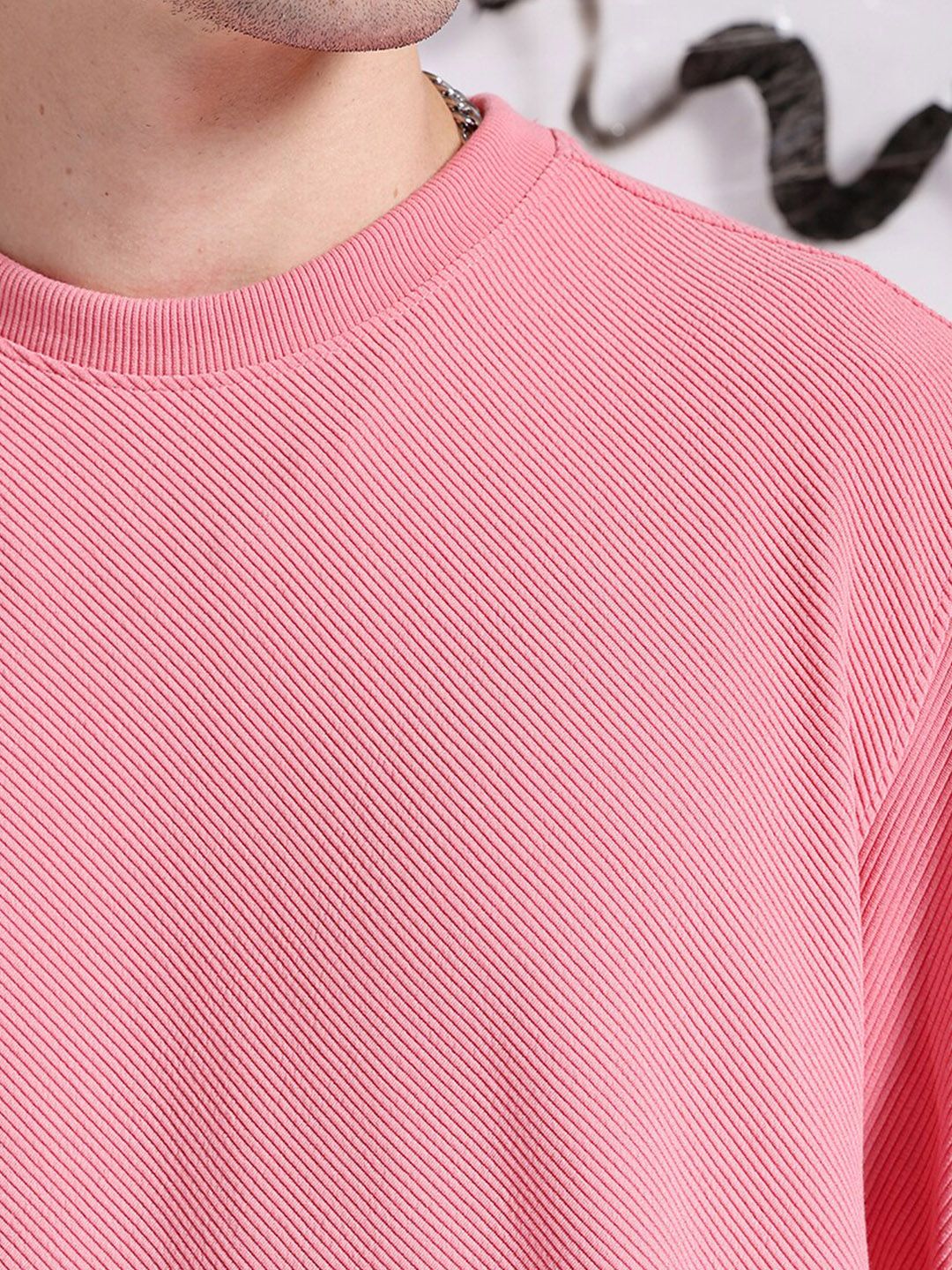 The Indian Garage Co Self Design Textured Long Sleeve Pullover Sweatshirt