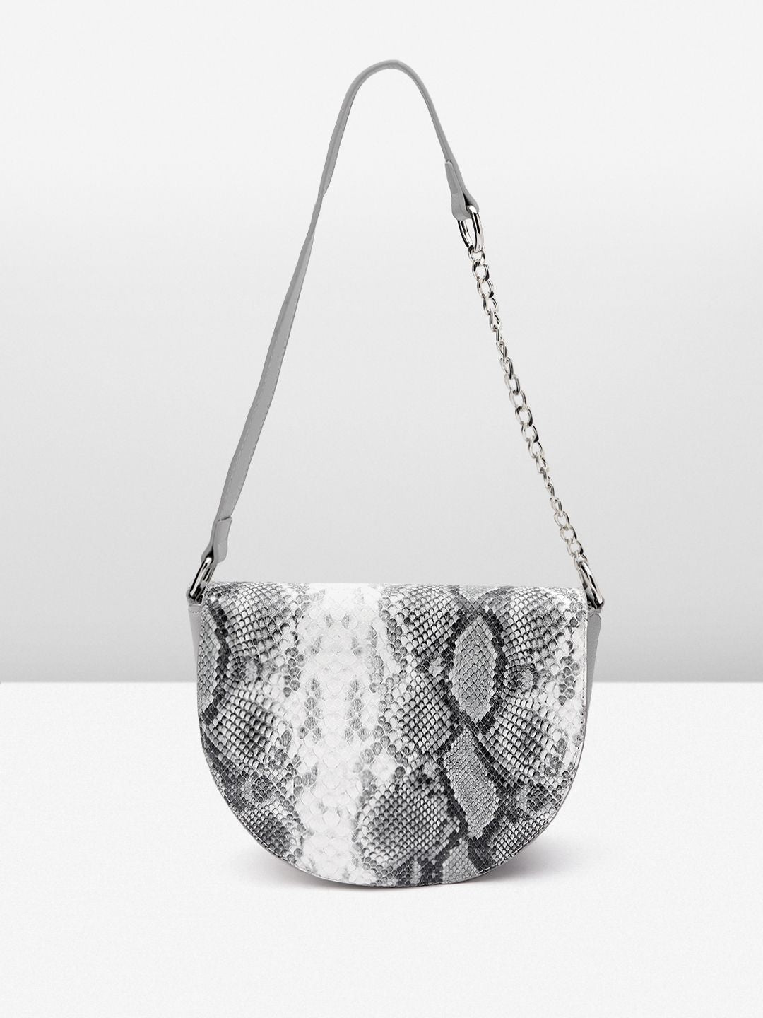 Lino Perros Snake Skin Textured Structured Shoulder Bag