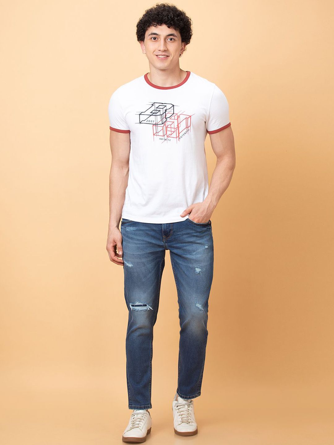 Being Human Men Mildly Distressed Heavy Fade Jeans