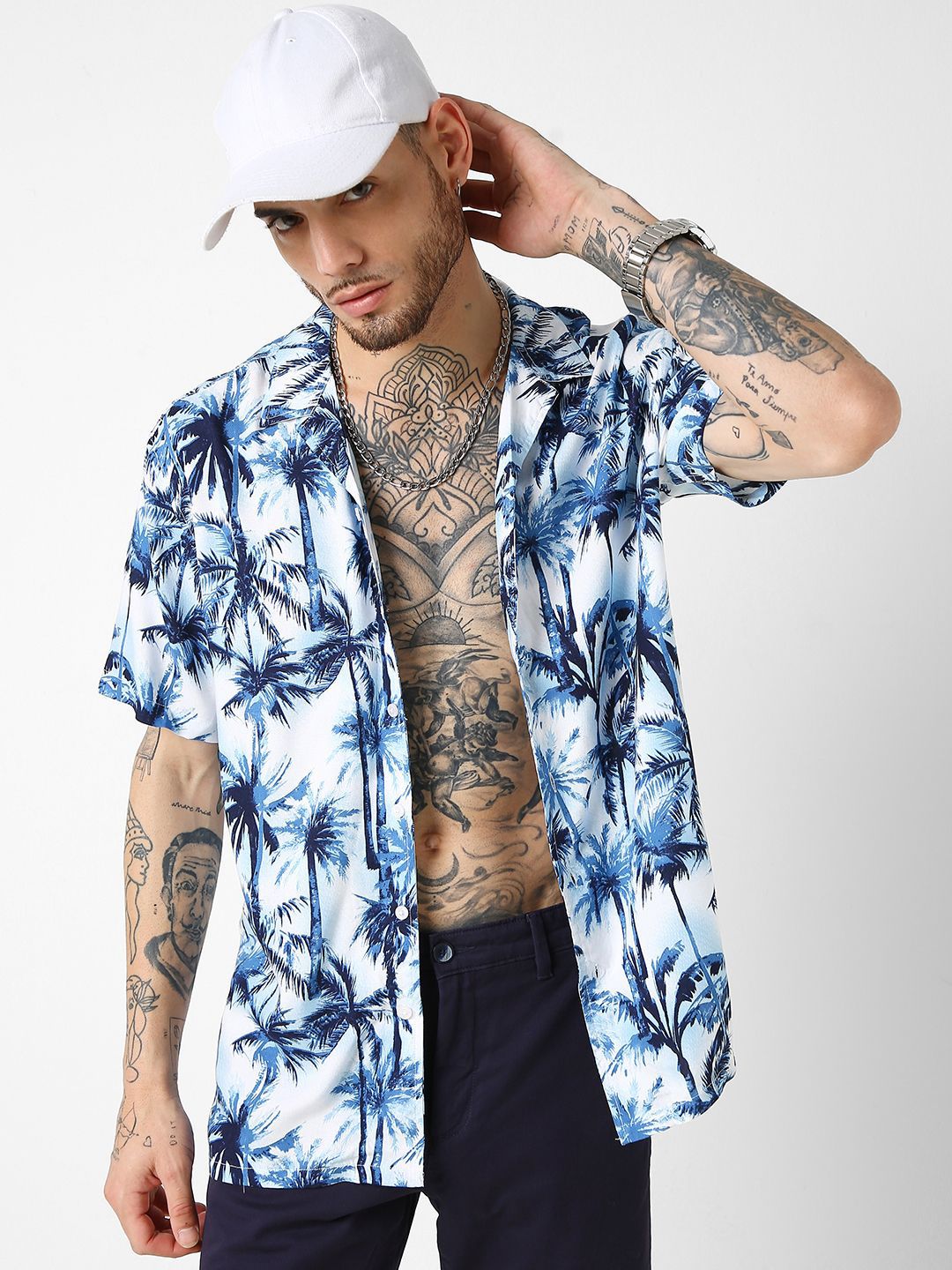 VASTRADO Men Hawaiian Printed Resort Collar Oversized Shirt