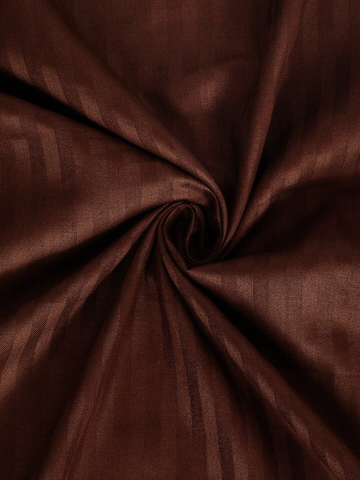 HOSTA HOMES Brown Solid 300TC Single Bedsheet With 1 Pillow Cover