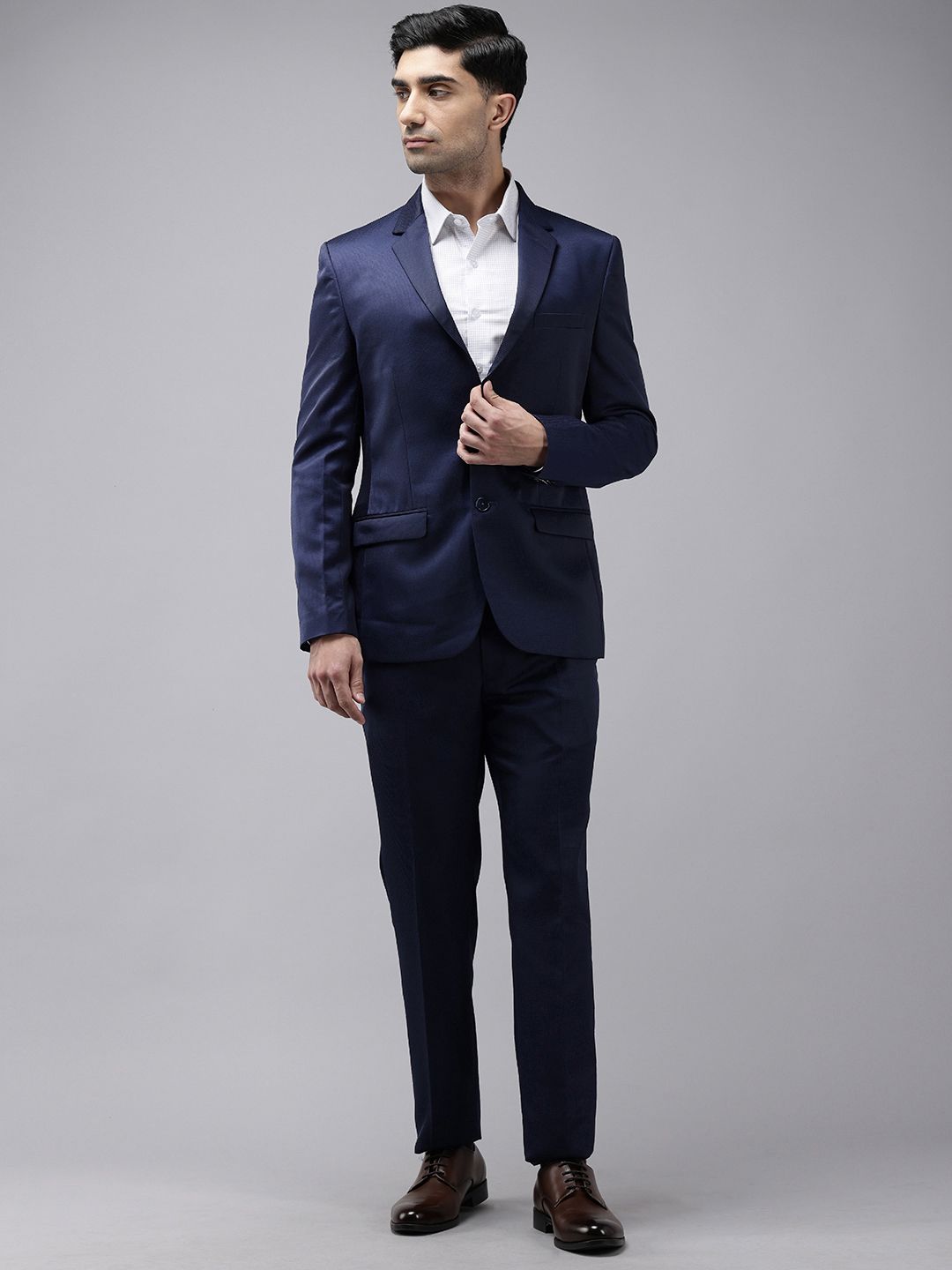 Park Avenue Self Design Single Breasted Super Slim Fit 2-Peice Suit
