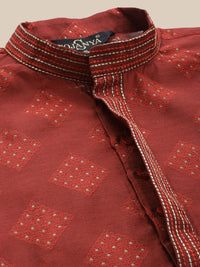 SOJANYA Geometric Embroidered Regular Kurta With Churidar