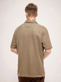 THE BEAR HOUSE Men Cuban Collar Abstract Printed Casual Shirt