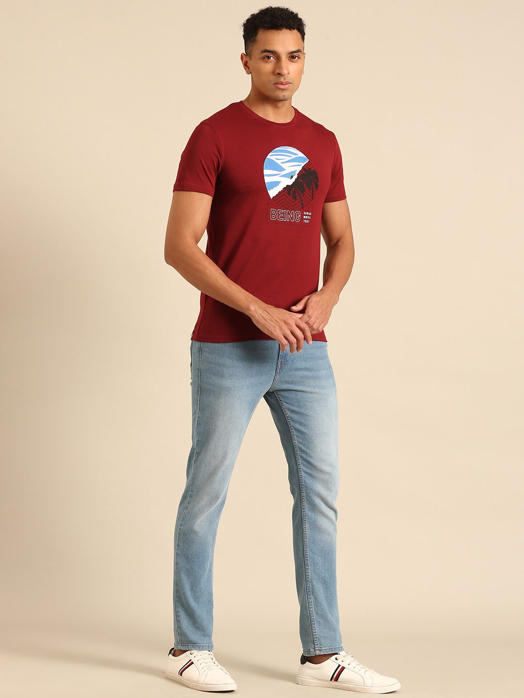 Being Human Printed Pure Cotton T-shirt
