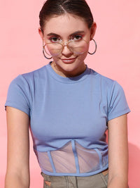 STREET 9 Classy Blue Solid Top