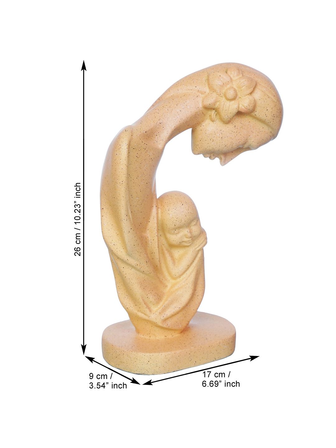 eCraftIndia Off White Medium Mother with Child Sculpture Human Figurine Showpiece