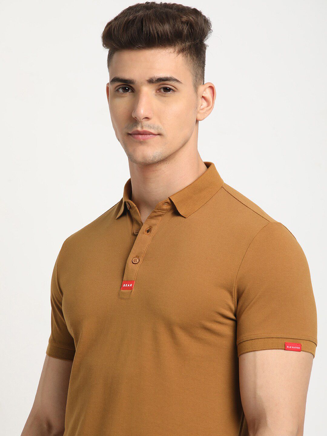 THE BEAR HOUSE Polo Collar Short Sleeves Slim Fit T-shirt