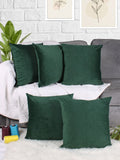 STITCHNEST Green 5 Pieces Velvet Square Cushion Covers