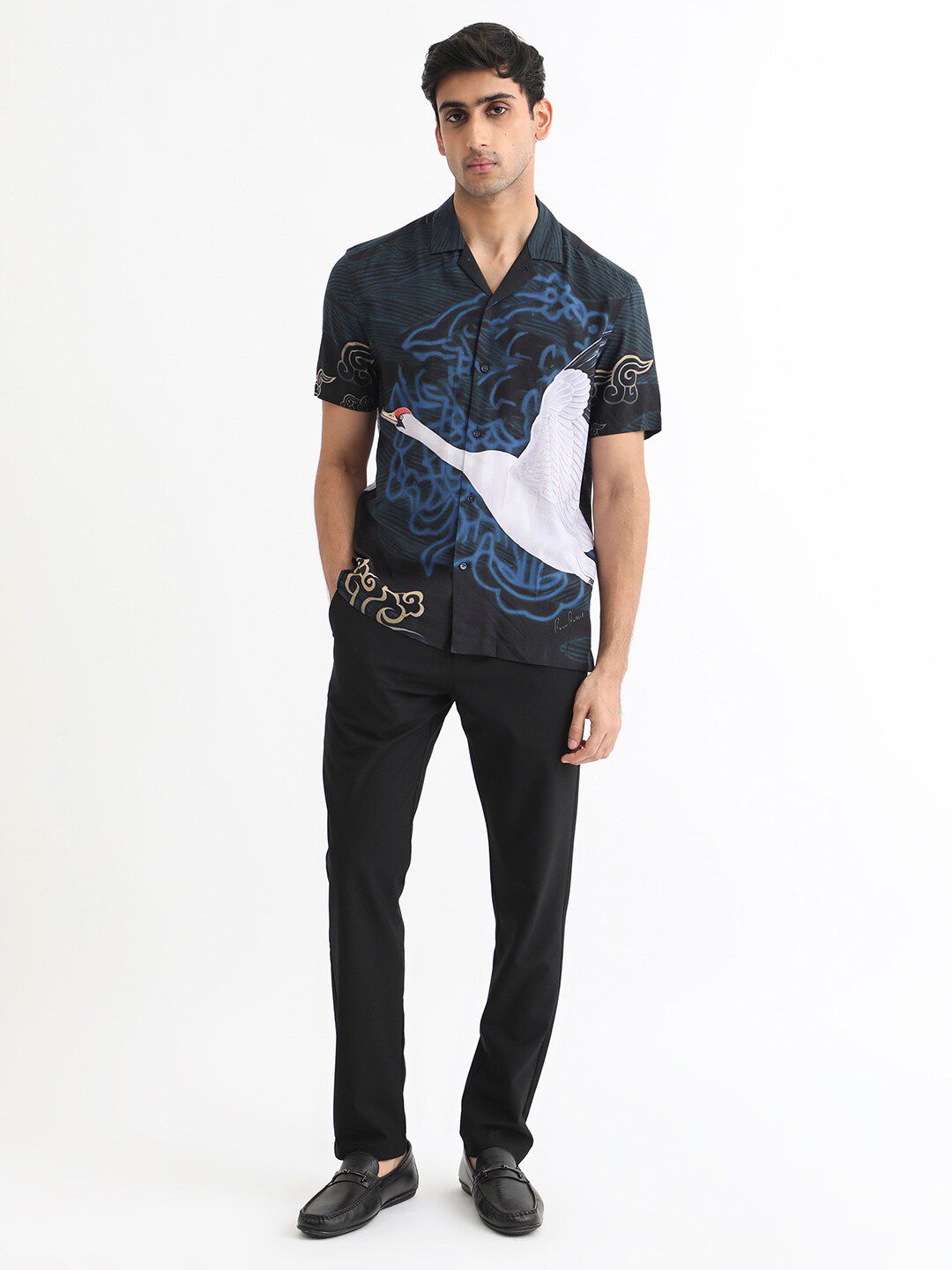 RARE RABBIT Men Tobal Slim Fit Graphic Printed Shirt