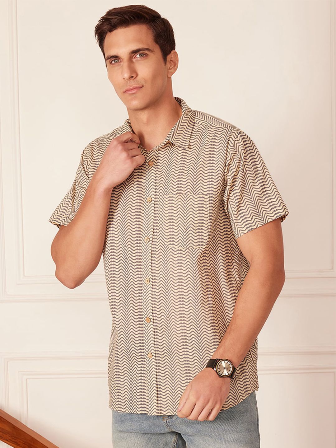 Block Printed Casual Shirt