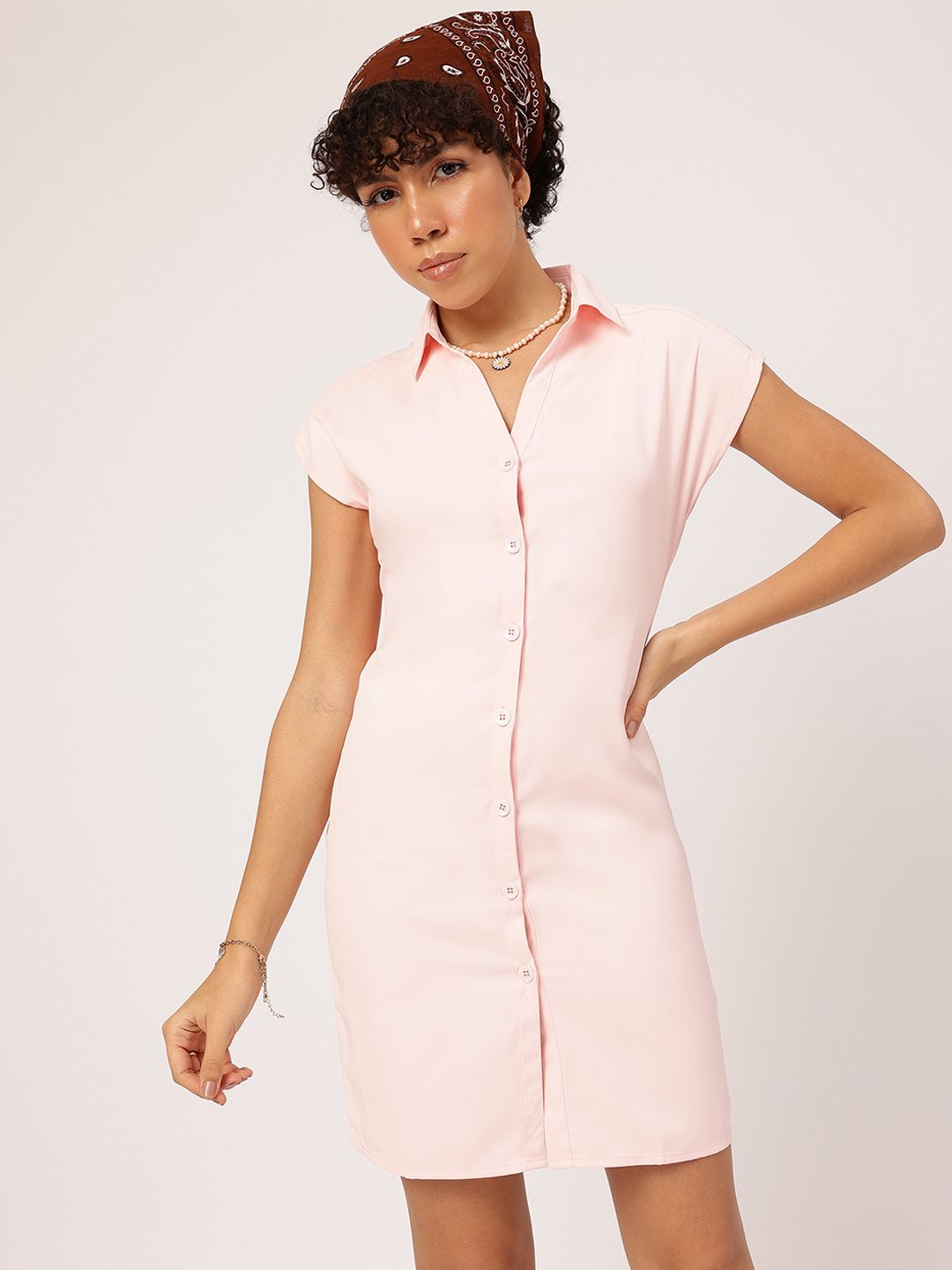 DressBerry Bold And Energetic Shirt Style Mini Dress
