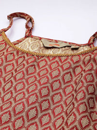 Anouk Ethnic Motifs Woven Design Straight Sleeveless Kurta