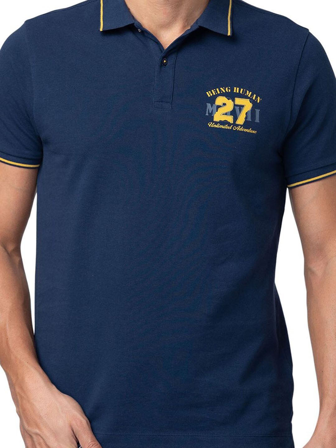 Being Human Polo Collar Cotton Regular T-shirt