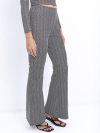 Tokyo Talkies Women Jacquard Bootcut Trousers