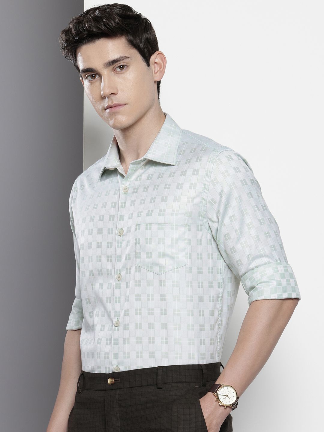 The Indian Garage Co. X Luxe Slim Fit Checked Formal Shirt