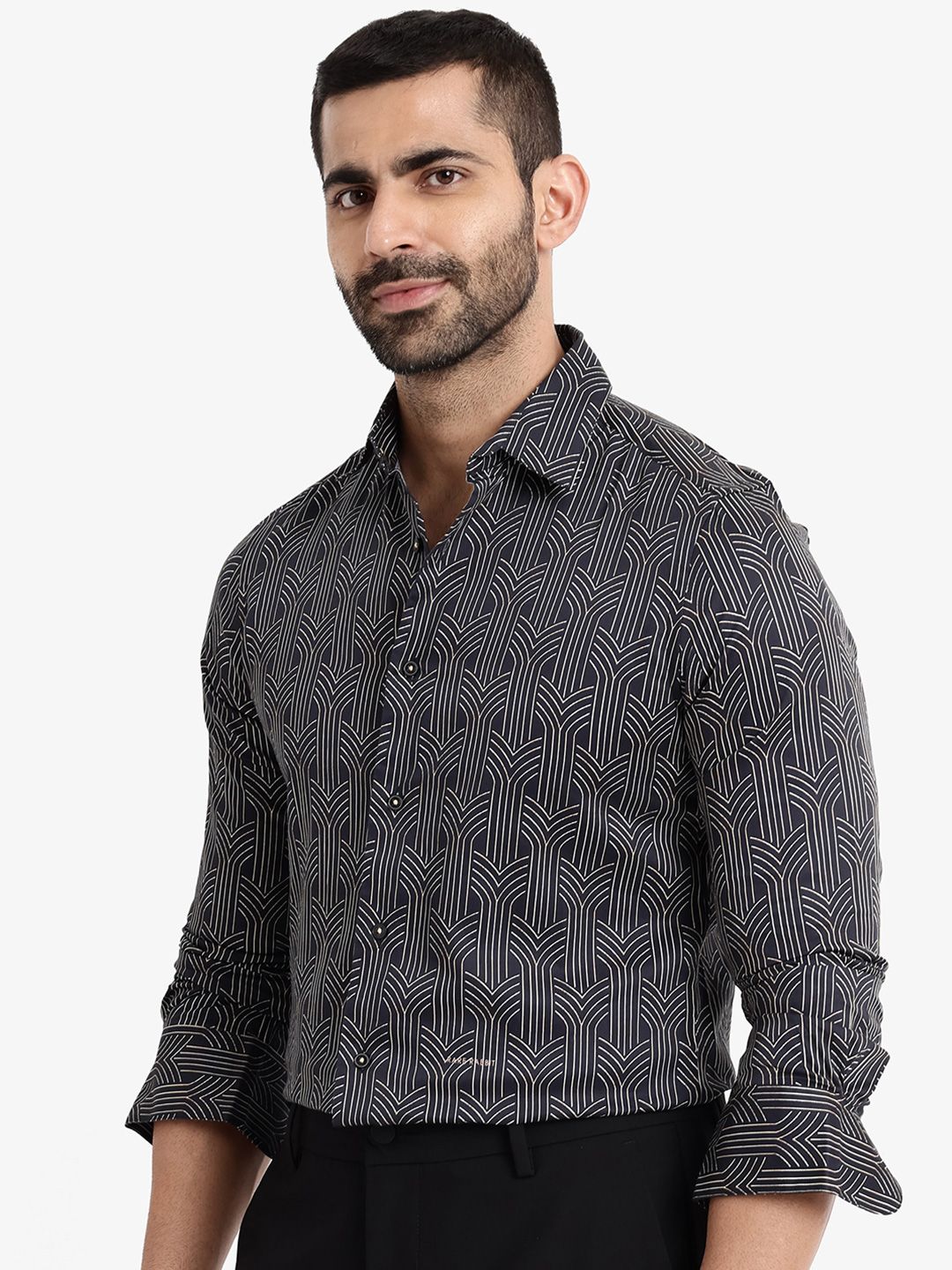 RARE RABBIT Slim Fit Printed Cotton Casual Shirt