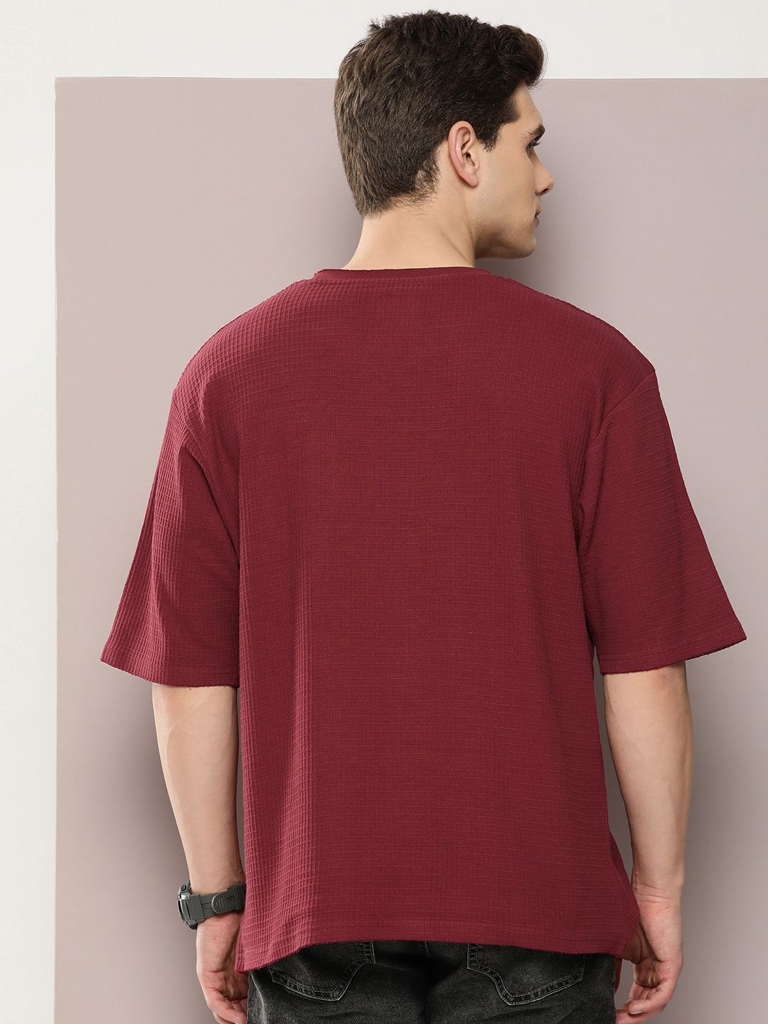 DILLINGER Men Waffle Structure Pure Cotton Pockets T-shirt