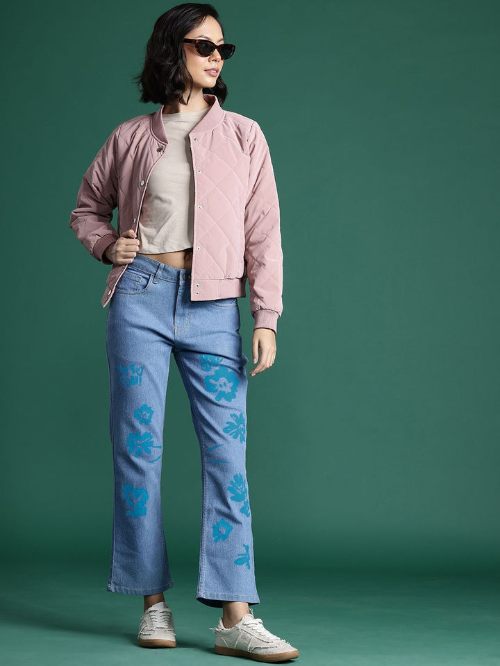DressBerry Women Stretchable Printed Straight Fit Jeans